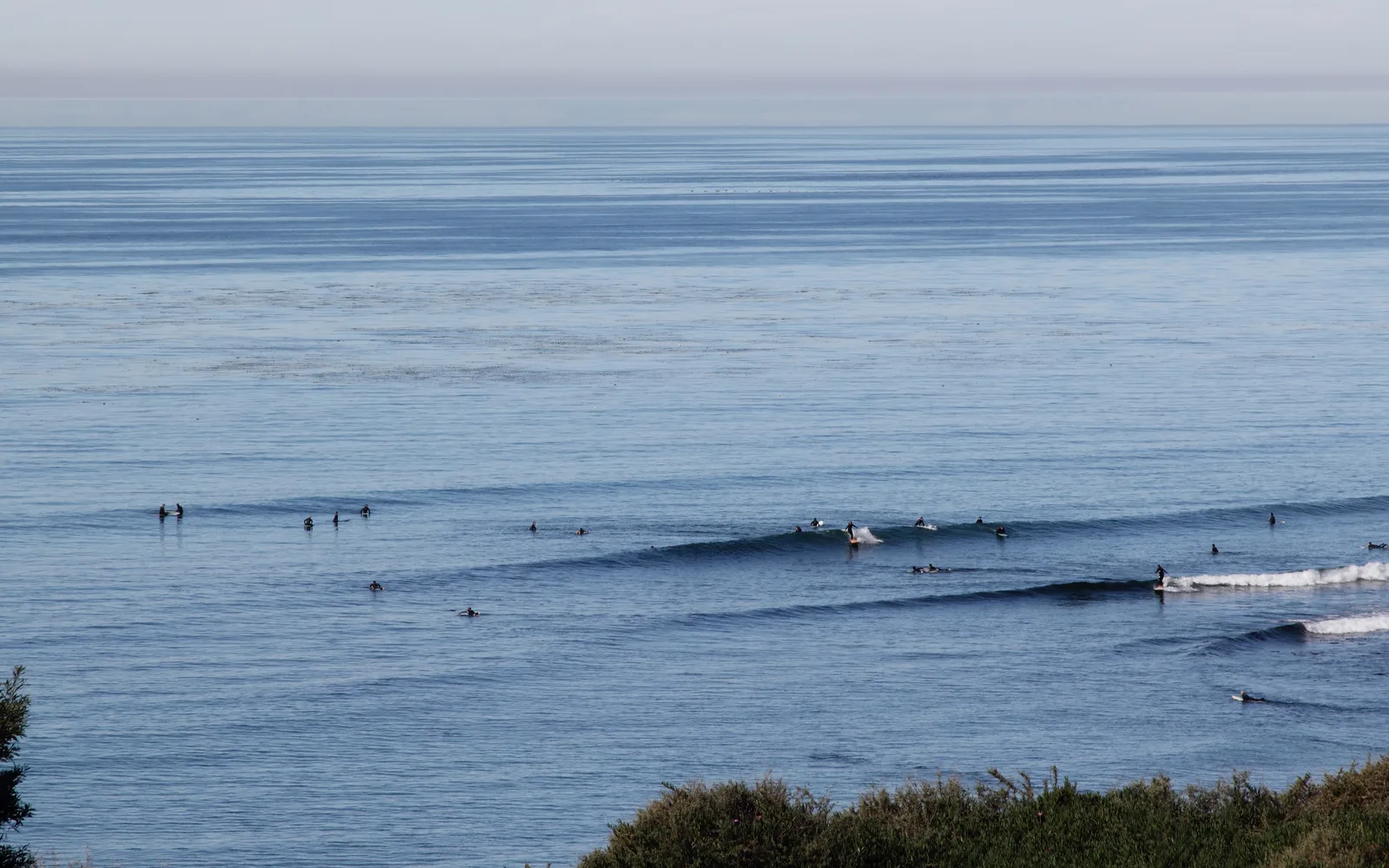 Swami's Beach showing the famous point break in Encinitas